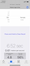 Measure and estimate screen with choice of age, gender, time, and results